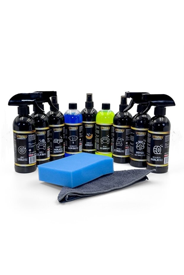 12 Parça Efsane Araç Bakım Seti Fırsat Full Oto Bakım Temizlik Seti Bez Sünger Hediyeli