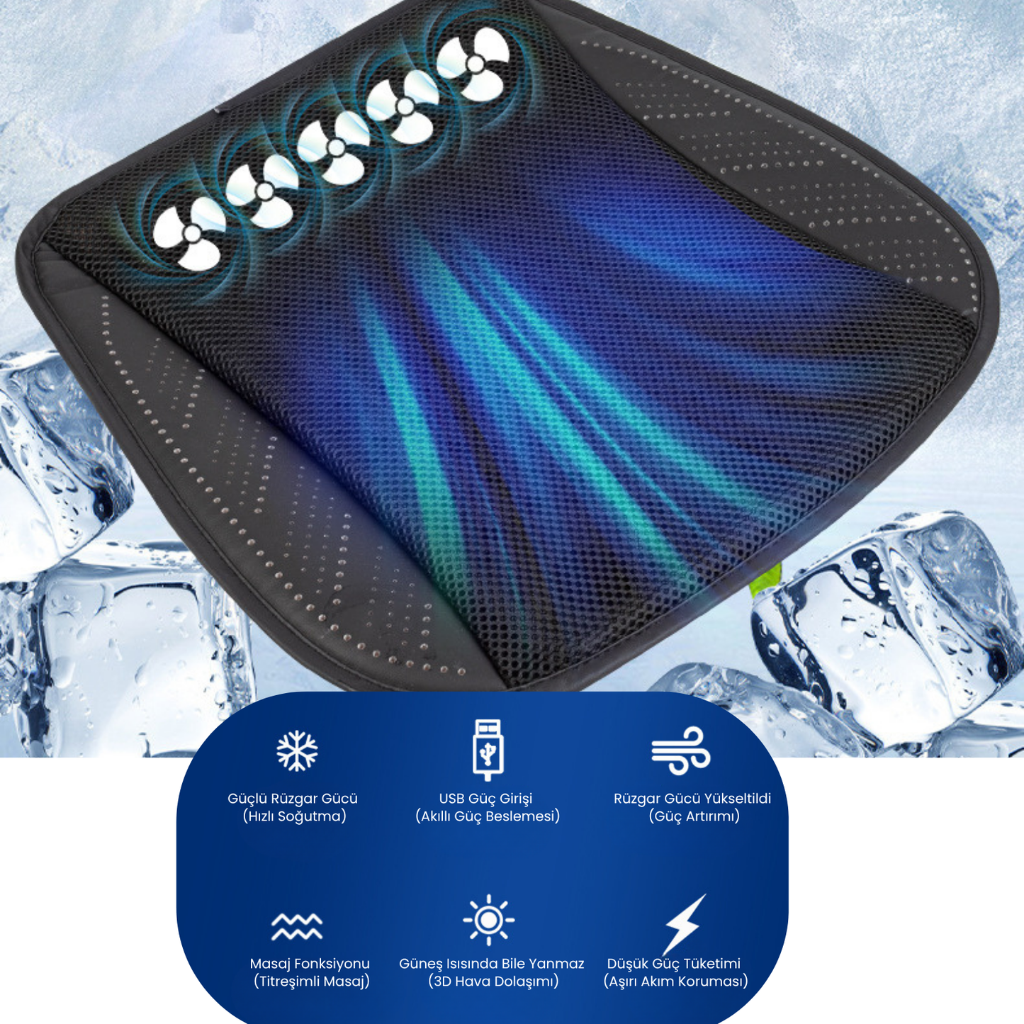 CoolSeat™ Mİni – Fanlı Serinletici Koltuk Minderi