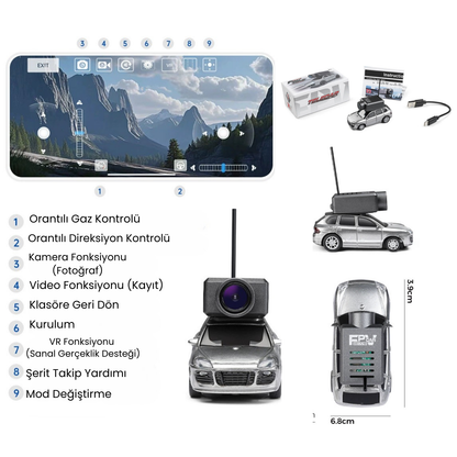 Gerçek Zamanlı Canlı Görüntü Kameralı Mini RC Explorer